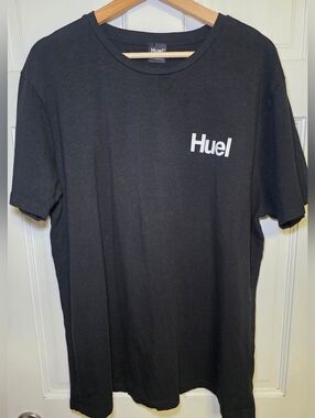 Huel Black Logo T-Shirt Minimalist Stretch Cotton Gym Tech Tshirt- Size XXL